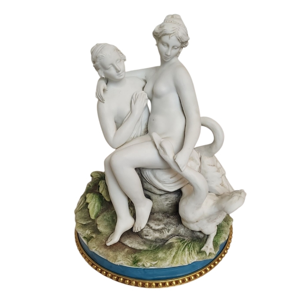 Ciche Bisque Porcelain Figure of Leda and the Swan
